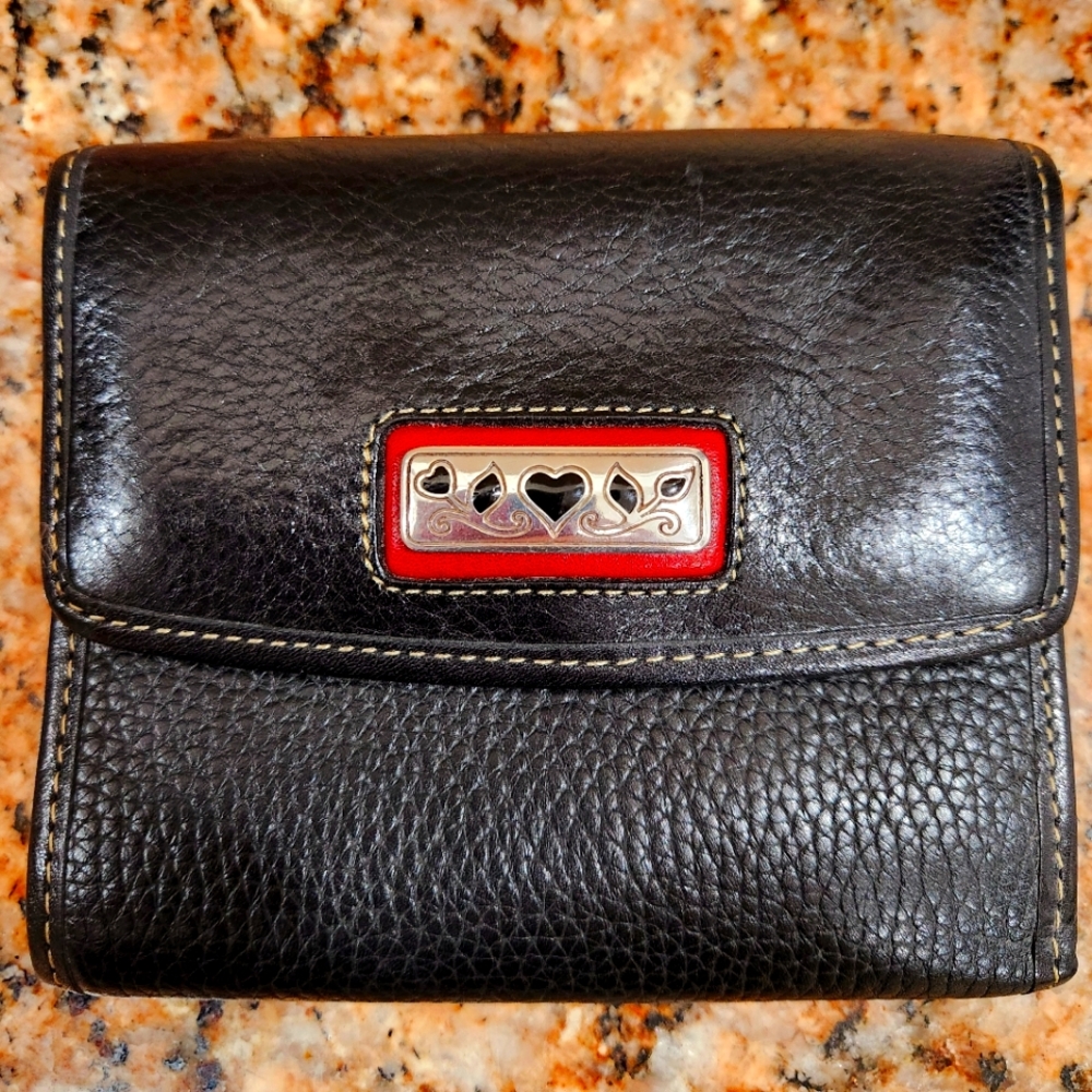 Vintage Brighton 5x5 black leather wallet